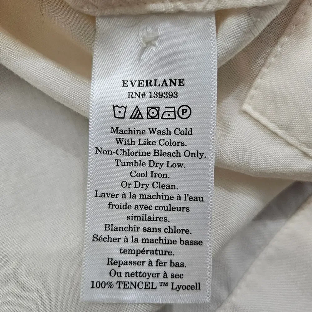 Everlane Oversized Ivory Button Front Shirt Top Size Small Minimal Capsule - Picture 8 of 10